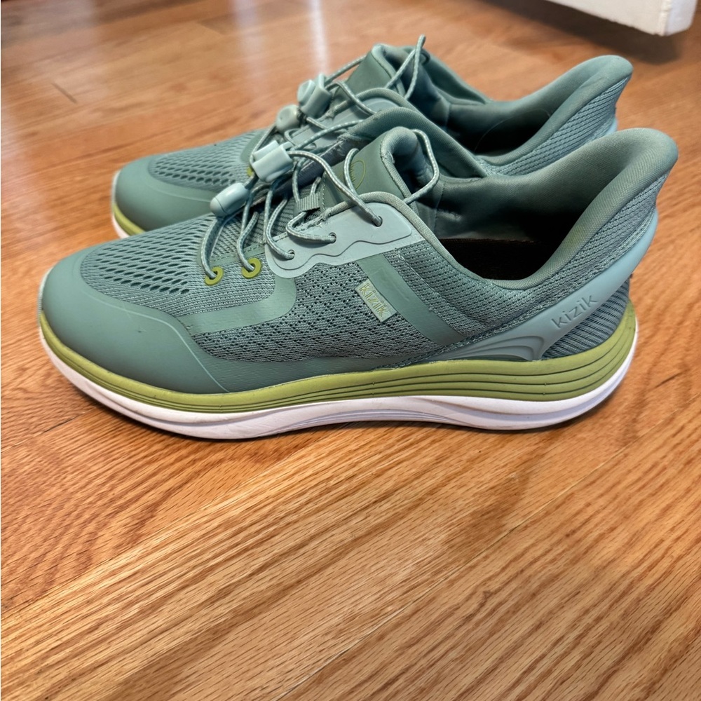 Women’s Kizik Slip-On Athletic Sneakers in Sage Green